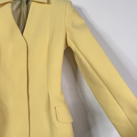 Emilia Wickstead Butter Yellow Wool Crepe Aiden Jacket Size UK 8 US 4 Retro NWT - Picture 4 of 14